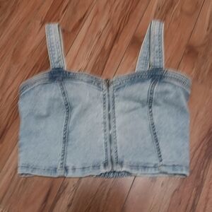 Cropped jean corset top